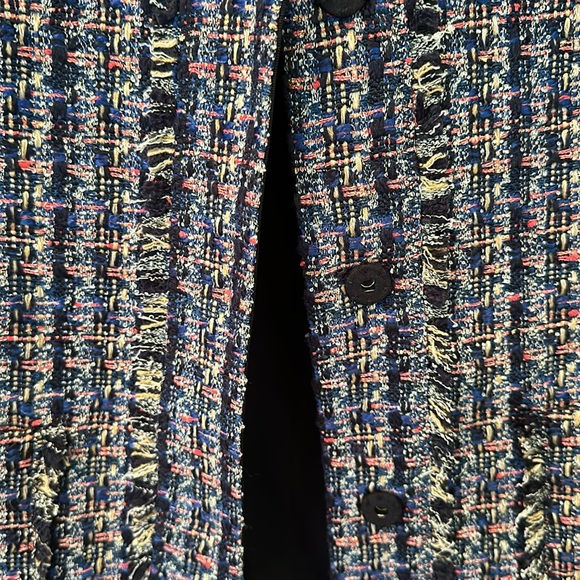 Ann Taylor Multi-Colour Boucle Fringe Blazer Size 4 - Picture 4 of 6